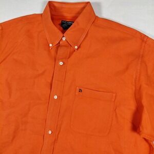 Ralph Lauren Jeans Co. Orange Short Sleeve Button Up Shirt Men's Size‎ M RL67